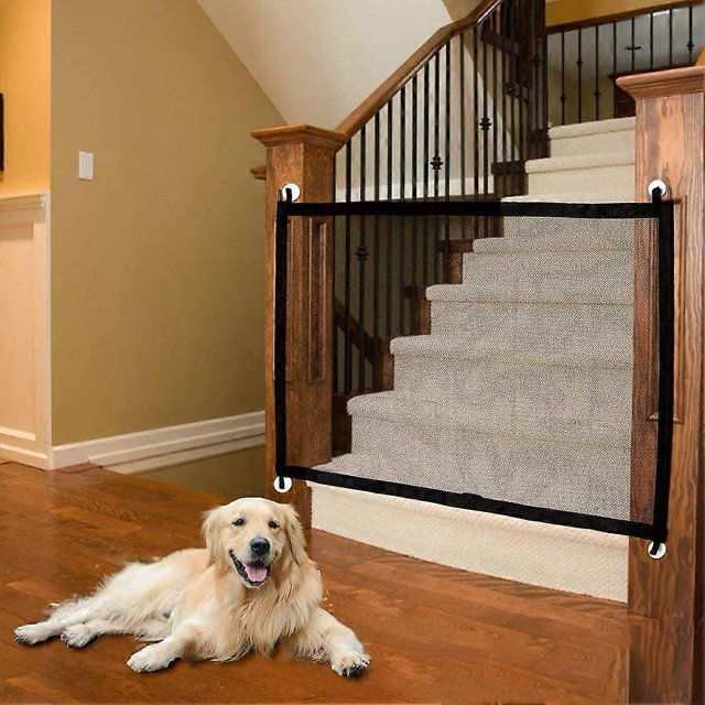 Barrière de Sécurité pour Chien, Porte Magique Ajustable, Barrière pour Animaux, Barrières Rétractables pour Animaux (110 x 72cm)
