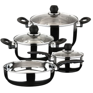 MAGEFESA Practika pour une poêle 7 Pièce cette vaisselle comprennent Stockpot Stew Pot Saucepan Saut profond? Acier inoxydable compatible avec tous les types de cuisines INDUCTION Lave-vaisselle sans danger