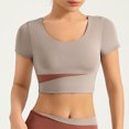 thumbnail image 2 of Timegard Hauts de Yoga pour Femmes Col Rond Manches Courtes Ajusté Confortable Court Extensible Entraînement Gym T-Shirts, 2 of 4