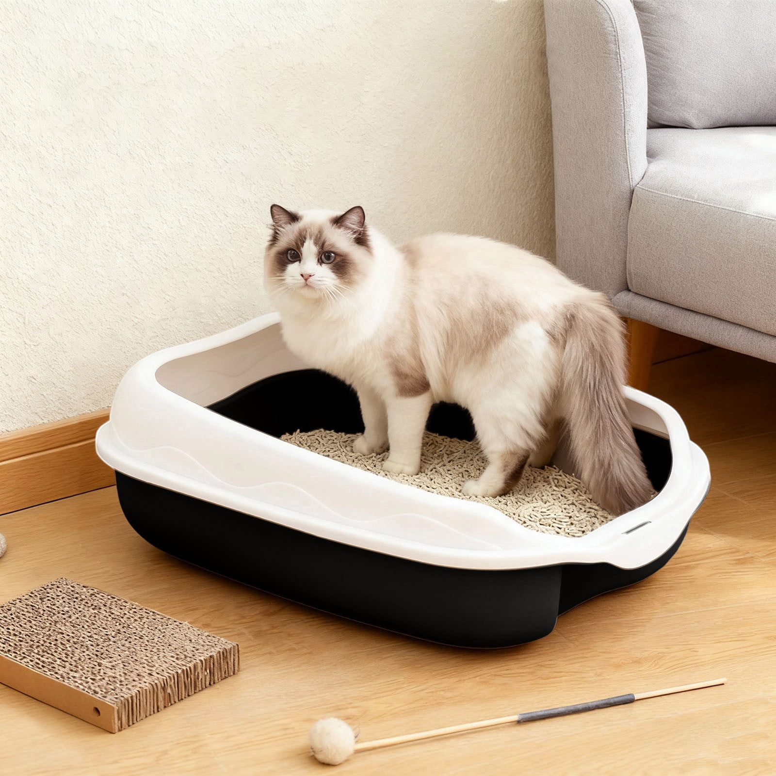 Pet Related Pet Supplies - Semi Enclosed Cat Litter for Odor Control Breathable Design Easy Observation Indoor/Outdoor Use