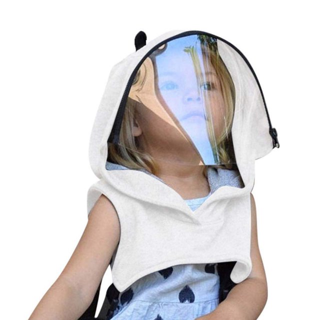 Mistaha Chapeau à Capuchon de Protection Complète pour le Visage et la Tête, Clair et Respirant, Garde, Visage d'Enfant, Visage Visible_Shield Couvrant, Couverture, Chapeau Réutilisable Amovible, Housse et Bouclier pour Cyclisme, Course, Randonnée en Plein Air