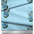 thumbnail image 3 of Soimoi Polyester Crepe Fabric Leaves & Floral Block Print Fabric by Yard 52 Inch Wide, 3 of 3