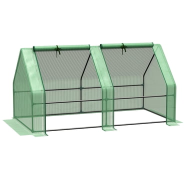 Outsunny Serre Tunnel Portable 6 Pieds x 3 Pieds x 3 Pieds avec Portes à Glissière Verte