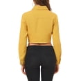 thumbnail image 3 of INSPIRE CHIC Veste en Jean pour Femme, Effilochée, Boutonnée, Lavée, Courte, m Moutarde, 3 of 8
