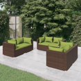 thumbnail image 1 of vidaXL 6 Piece Garden Lounge Set with Cushions Poly Rattan Brown, 1 of 3