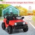 thumbnail image 3 of OLAKIDS 12V Ride On Truck, Battery Powered Electric Vehicle for Kids with Remote Control, Foldable Reflective Mirror, Spring Suspension, Music, LED Lights, Ride on Toy for 3+ Boys Girls, 3 of 9