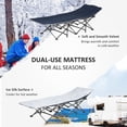 thumbnail image 4 of Outsunny Folding Camping Cot for Adults with Mattress Pillow Dark Blue, 4 of 10