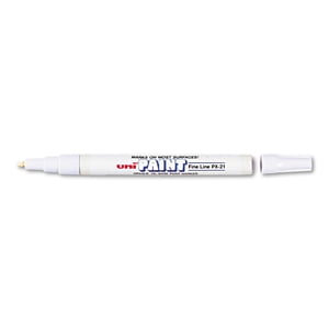 Uni-Peinture PX-21 Marqueur de peinture à base d'huile, point fin, blanc, 1-Count
