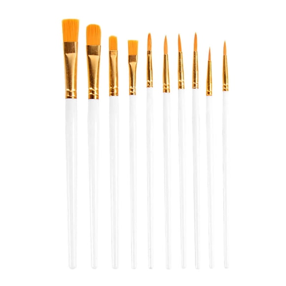 MTBLYS Ensemble de Pinceaux à Huile à Tige en Plastique, Trousse de 10 Pinceaux d'Art, Pinceaux en Nylon pour Artiste, Aquarelle, Gouache, Peinture Acrylique