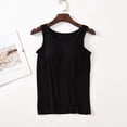 thumbnail image 4 of MIASHUI Camisoles pour Femmes avec Soutien-Gorge Intégré Été Décontracté Col Rond Sans Manches T-Shirt,Noir,TG, 4 of 4