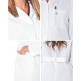 thumbnail image 4 of Landau 3 Pocket Lab Coat for Women - Classic Relaxed Fit, 4 Button, Notch Neck, Full Length Faux Belt Back 3155, 4 of 6