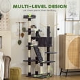 thumbnail image 3 of CoSoTower 59 Inch Large Cat Tree with Sisal Scratching Posts, Cozy Condo, Top Perch, Ladder and Interactive Balls, Dark Grey, 3 of 7