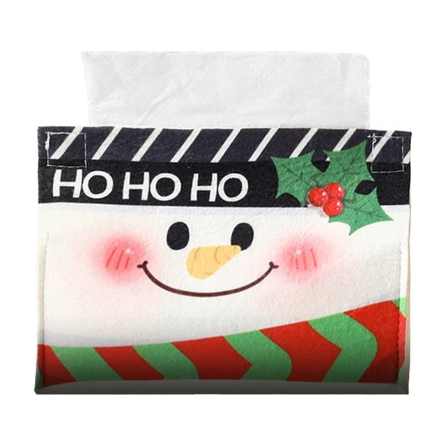 Christmas Table Decorations,Festive Tissue Box Cover with Non-Woven Fabric and Holiday Cartoon Print for Tabletop Holiday Decorations