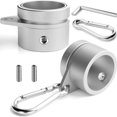 thumbnail image 2 of 2pcs Aluminum Alloy Flag Pole Rings Flagpole Flag Mounting Rings With Carabiners AntiWrap For 0.75-1 In Pole For 360° Rotating, 2 of 12