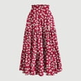 thumbnail image 3 of Bocqde Women's Boho Maxi Skirts Summer Fashion Casual Drawstring Elastic High Waist Long Skirt Solid Color Flowy A Line Ruffle Swing Skirt, 3 of 3