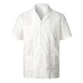 thumbnail image 2 of XDZJLR Men Shirt Spring And Summer Fashion And Leisure Dongfeng Pocket Button Lapel Short Sleeve Tops, 2 of 7