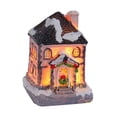 thumbnail image 3 of Christmas Scene Lighted House Village Miniature Resin Figurine Desk Decorations Style A, 3 of 9
