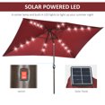 thumbnail image 4 of Outsunny Parasol de Patio 6,5 X 10 Pi avec DEL, Manivelle (Rouge Vin), 4 of 10