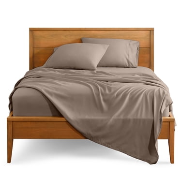 Bare Home Premium 1800 Collection 3-Piece Bed Sheet Set, Twin-XL, Taupe