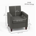 thumbnail image 3 of HOMCOM Fauteuil d'Appoint Moderne en Tissu avec Patins Antidérapants, Gris Foncé, 3 of 10