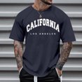 thumbnail image 4 of Men's Raglan Sleeve Letter Print Short Sleeve T-Shirt - Floral Design, Casual Style, Suitable for Daily Wear, 4 of 4