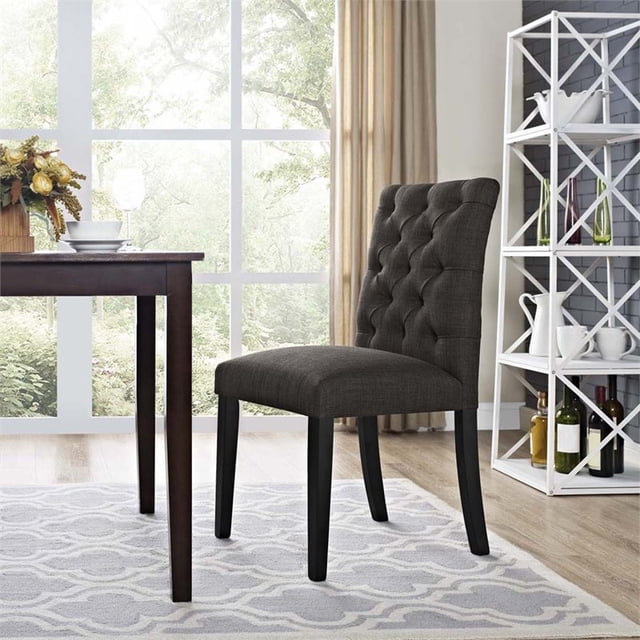 Modway Duchess Modern Tufted Upholstered Fabric Dining Chair, Brown