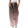 thumbnail image 1 of Erwazi Sweatpants for Women Gradient Printed Drawstring Loose Joggers with Pockets Fall Winter Comfy Workout Gym Running Pants, 1 of 2