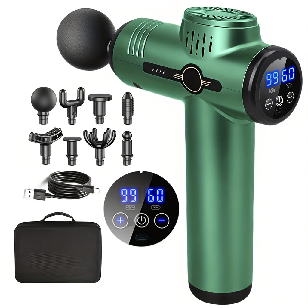 Compact Massage Device Featuring 8 Attachments And 99 Speed Settings, Designed for Powerful Muscle for Sports Enthusiasts