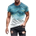 thumbnail image 2 of lcziwo Chemise pour Homme Grande Taille Manches Courtes T-Shirt Graphique à Imprimé 3D Hauts Moulants Décontractés Amples Col Ras du Cou Chandail Vêtements Tendance 2024, 2 of 5