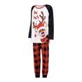 thumbnail image 3 of Diconna Family Matching Elk Print O-Neck Long Sleeve Tops Plaid Trousers, 3 of 9