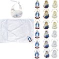 thumbnail image 1 of Baby Baptism White Swaddle Blankets & Bib Set Embroidery Holy Virgin Mary & Pope, 1 of 1