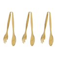 thumbnail image 1 of 3X Stainless Steel Food Tongs Gold Kitchen Utensils Buffet Cooking Tools BBQ Clips Bread Steak Tong, 1 of 8