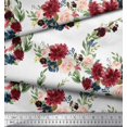 thumbnail image 3 of Soimoi Tissu en Coton Blanc Canard Ranunculus & Pivoine Imprimé Floral Tissu de Couture au Mètre 44 Pouces de Large, 3 of 3