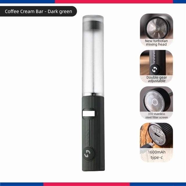 Coffee Frother USB Rechargeable 2 Speeds Foam Maker Coffee Milk Mixer Electric Handle Blender Egg Beater Cooking Tools ,High Speed