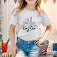 thumbnail image 2 of 4t Fille Tout-Petit Extra Grand Enfant Filles Pâques Mignon Graphique Col Rond Manches Courtes T-Shirt Décontracté d'Été, 2 of 4