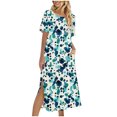 thumbnail image 2 of Ovzne Robes d'Été pour Femmes 2025 Robe Femme Robe Unie Ample Décontractée Mode Robe à Manches Longues Robe à Col à Manches Longues pour Femmes Robe d'Été à Manches Longues Imprimée Liquidation, 2 of 6
