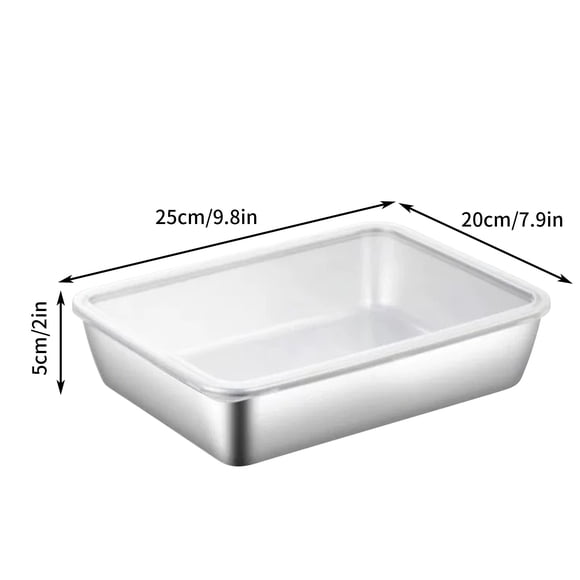 Amzcrzy Kitchen Appliances Stainless Steel Food Preparation Box Refrigerator Preservation Box Sub Hot Pot Side Box Rectangular Outdoor Cooking Picnic Box Picnic Blanket Kitchen Utensils Set