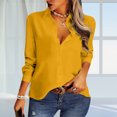 thumbnail image 2 of HBFAGFB Long Sleeve Button up Shirts for Women Fashion Simple Spring Summer Work Clothes Yellow Size M, 2 of 9