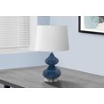thumbnail image 1 of Monarch Specialties Lighting, 24"h, Table Lamp, Blue Glass, Ivory / Cream Shade, Contemporary, 1 of 4