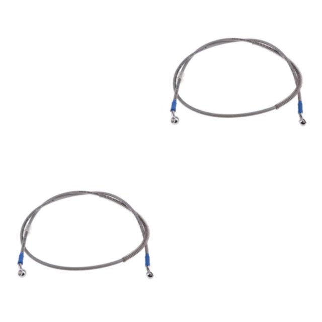 VONKY Motorcycle Brake Oil Hose Line Pipe Fitting Stainless Braided Steel Silver 140cm 2Set