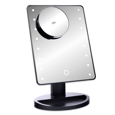 Vanity Mirror with Lights, Makeup Mirror Travel Mirror with Lights Small Table Mirror with 10 X Magnifying Mirror Lighting with Smart Touch Cosmetic Mirror