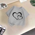 thumbnail image 5 of T-shirt Graphique Mignon pour Fille, Col Rond, Manches Courtes, Été, Décontracté, Hauts, T-Shirts et Chemises pour Filles, Gris 120/7 A-8 A, 5 of 5