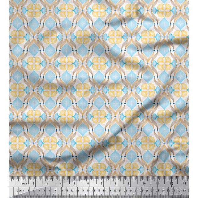 Soimoi Velvet Fabric Ogee Damask Fabric Prints By Yard 58 Inch Wide