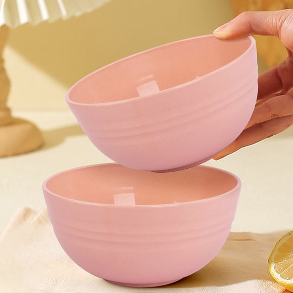 Fridja Cereal Bowls Unbreakable, Plastic Bowls Reusable Lightweight Bowl, Microwave and Dishwasher Safe Cereal Bowls for Serving Soup, Fruits, Vegatables and Salad, 4.7" x 2.4", Pink