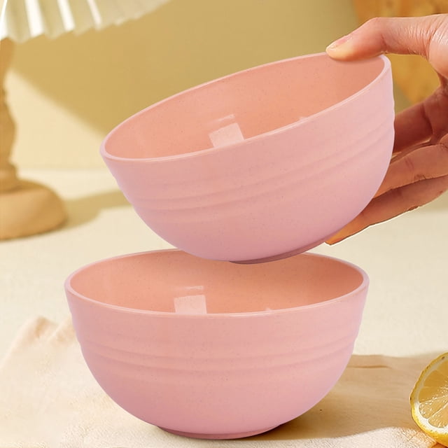 UsRHHA Microwave and Dishwasher Safe Cereal Bowl, 12x6cm Natural Wheat Fiber Plastic Bowl for Soup Pasta Ice Cream, Stackable Dining Bowl