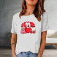 thumbnail image 4 of Blouses à Manches Courtes pour Femmes Mode Femme Col Rond Uni T-Shirt à Manches Courtes Imprimé Blouse Ample Hauts à Manches Courtes pour Femmes, 4 of 4
