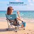 thumbnail image 4 of Chaise de Plage Inclinable Basse – Portable pour Adultes – Voyage Compact – Maille Respirante et Porte-Gobelet – Extérieur – Camping et Festivals – Bleu, 4 of 8