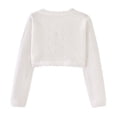 thumbnail image 4 of uublik Little Girls Coat Kids Button Closure Sweaters Cropped Jacket Cover Up Tops White, Size 2-9 Years, 4 of 4