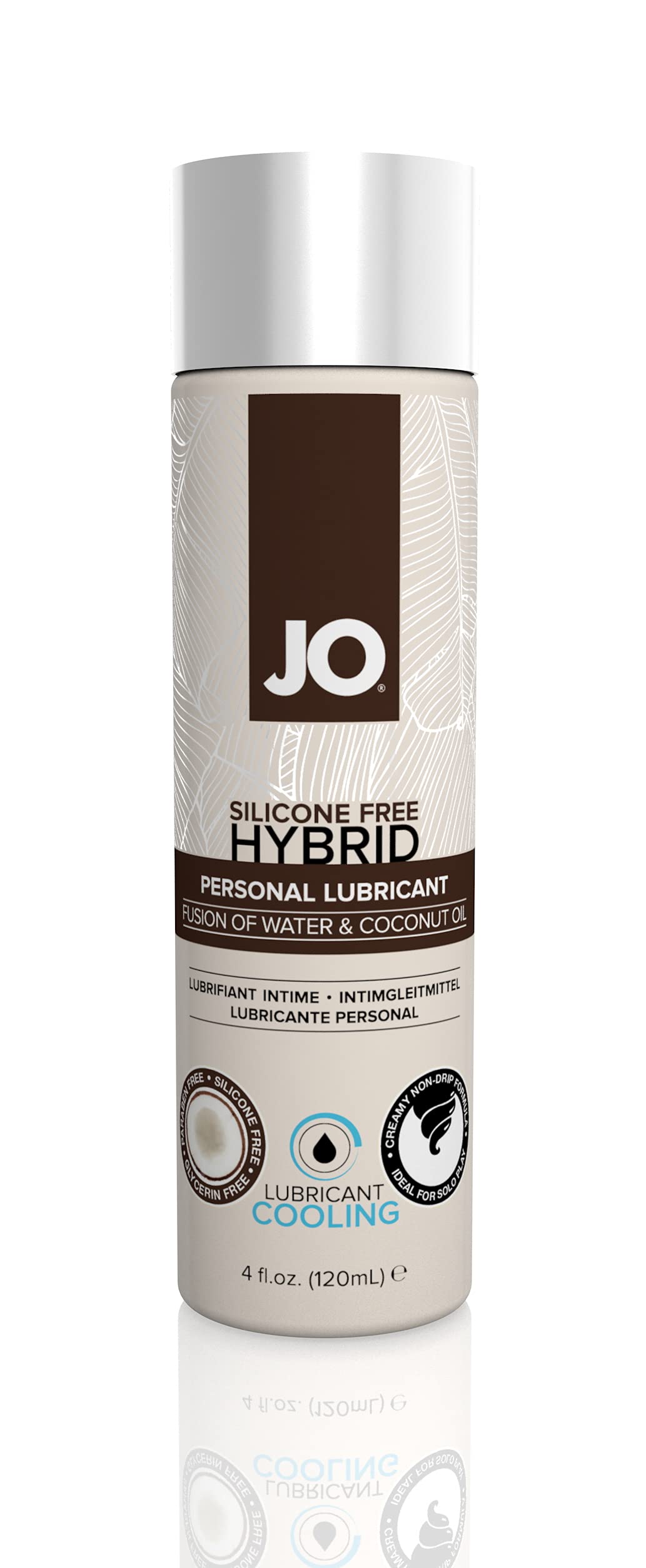 System JO Lubrifiant Hybride Rafraîchissant Sans Silicone avec Noix de Coco, 4 Onces Liquides