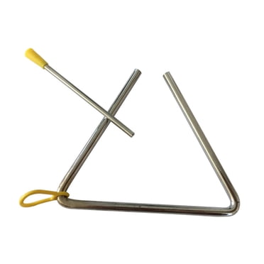 Hearth & Gear Instrument de Percussion Triangle Musical en Acier de 4 Pouces avec Percuteur Outil d'Enseignement pour la Maternelle Jeu Facile Jeu Délicat Instrument Triangle Bruit Agaçant avec Télécommande Bébé en Bois
